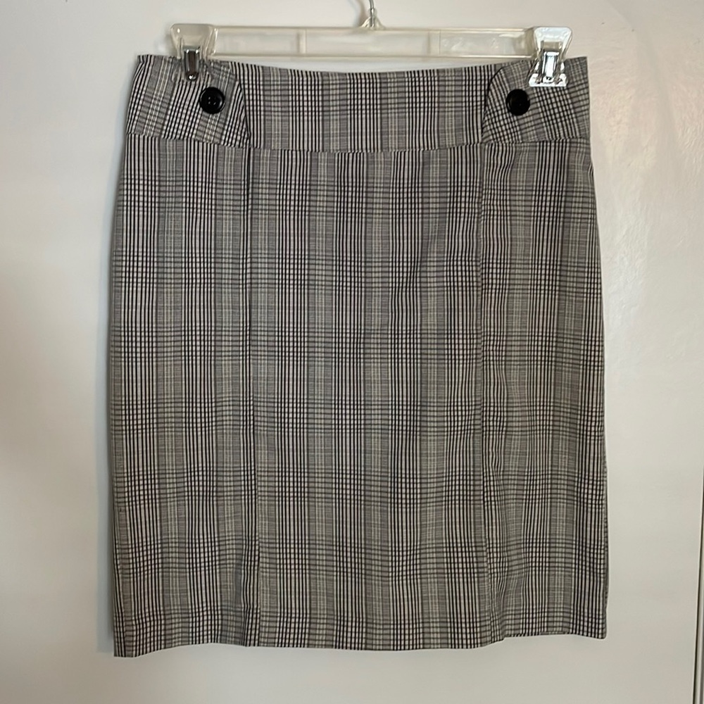 Black and white skirt.